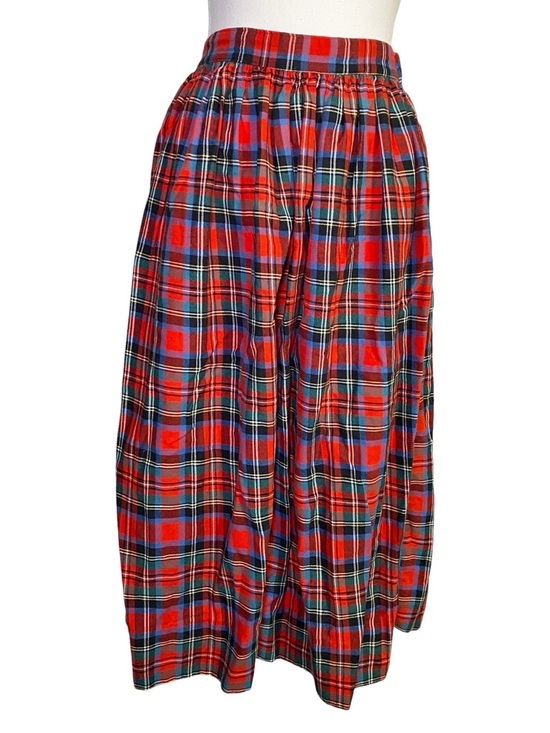 Sweater Loft Dresses & Skirts - Sweater Loft Vintage Red Tartan Plaid Cotton Midi Skirt